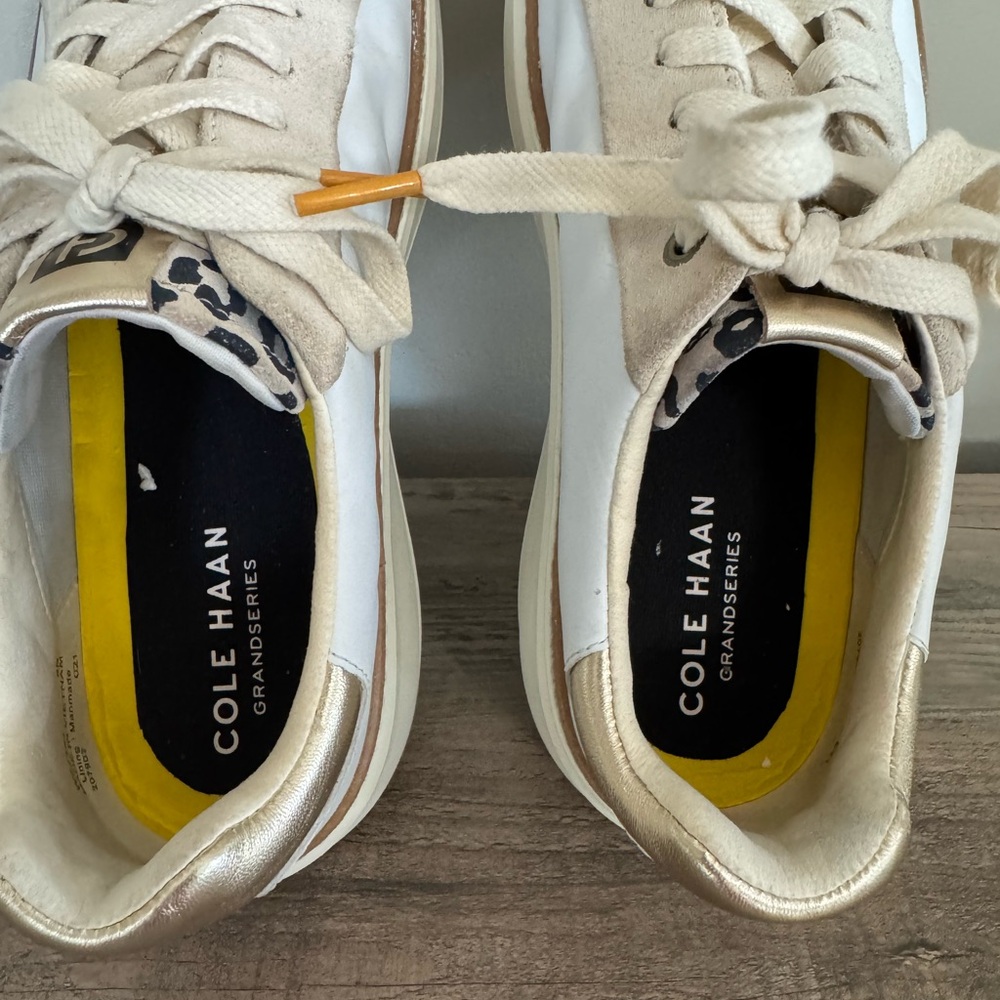 Cole Haan Cream and Gold Women's Sneakers - Picture 8 of 13